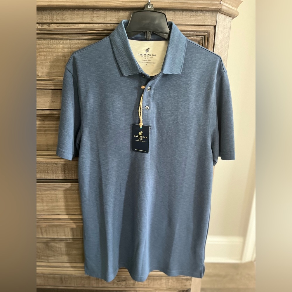 Caribbean Joe Classic Blue Polo Shirt